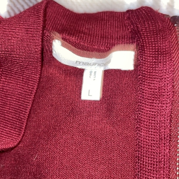 Maurices Burgundy Sweater Sz L - Picture 3 of 6